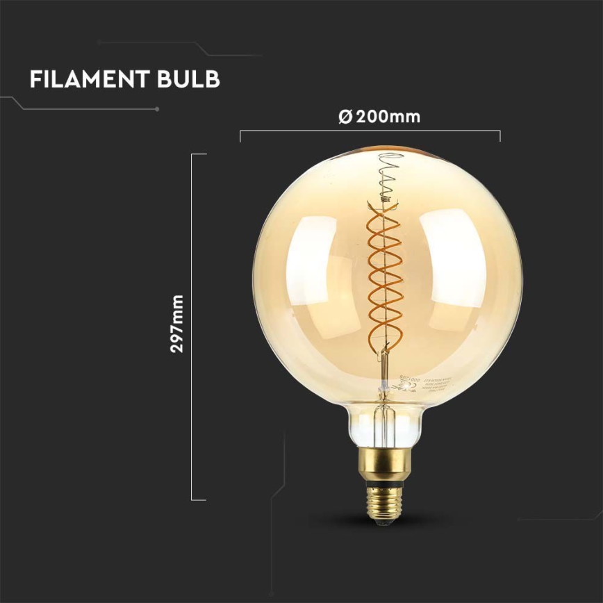 LED Димируема крушка FILAMENT G200 E27/8W/230V 1800K