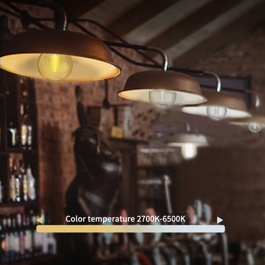 LED Димируема крушка FILAMENT G45 E14/4,5W/230V 2700-6500K Wi-Fi - Aigostar