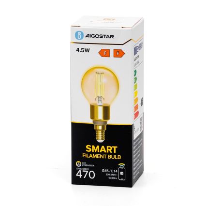 LED Димируема крушка FILAMENT G45 E14/4,5W/230V 2700-6500K Wi-Fi - Aigostar