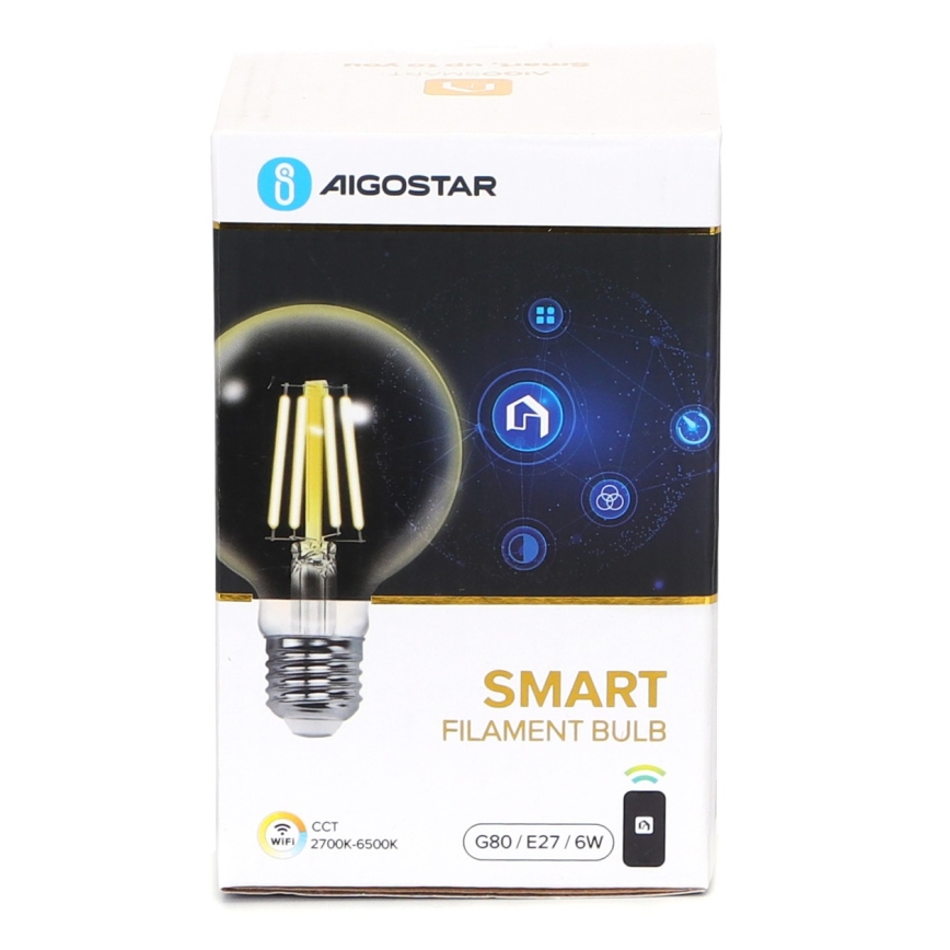 LED Димируема крушка FILAMENT G80 E27/6W/230V 2700-6500K Wi-Fi - Aigostar