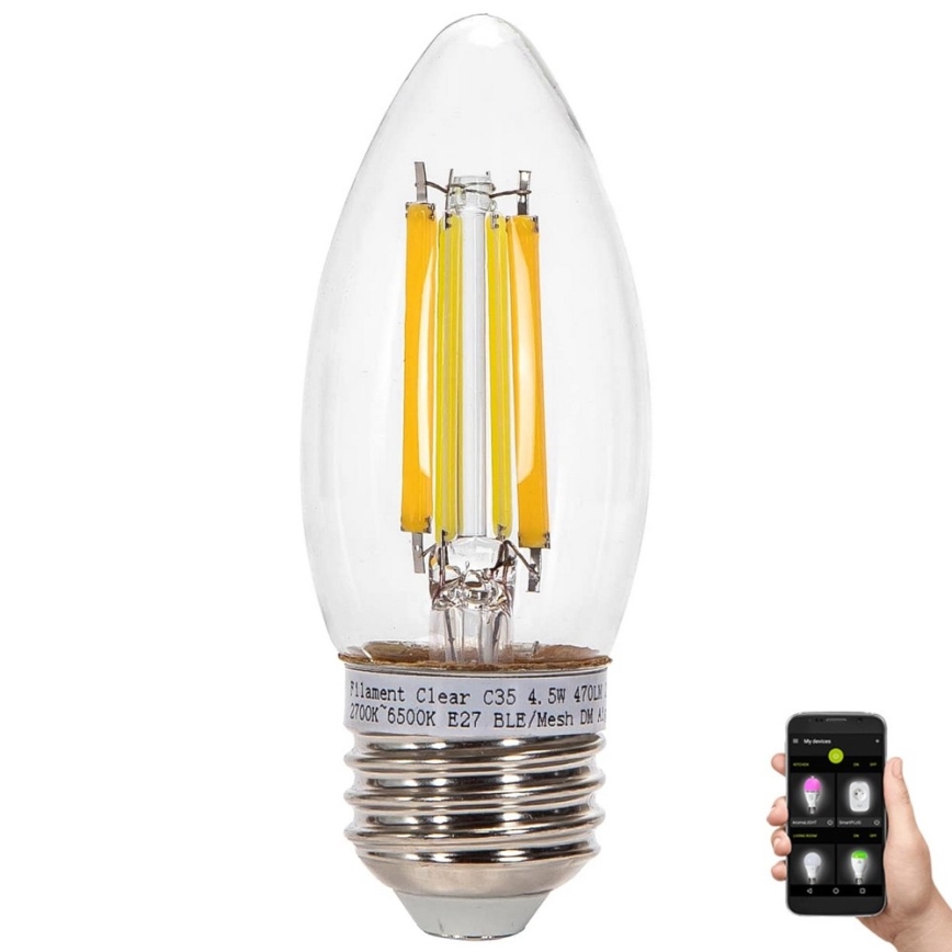LED Димируема крушка FILAMENT MESH Smart C35 E27/4,5W/230V 2700-6500K - Aigostar