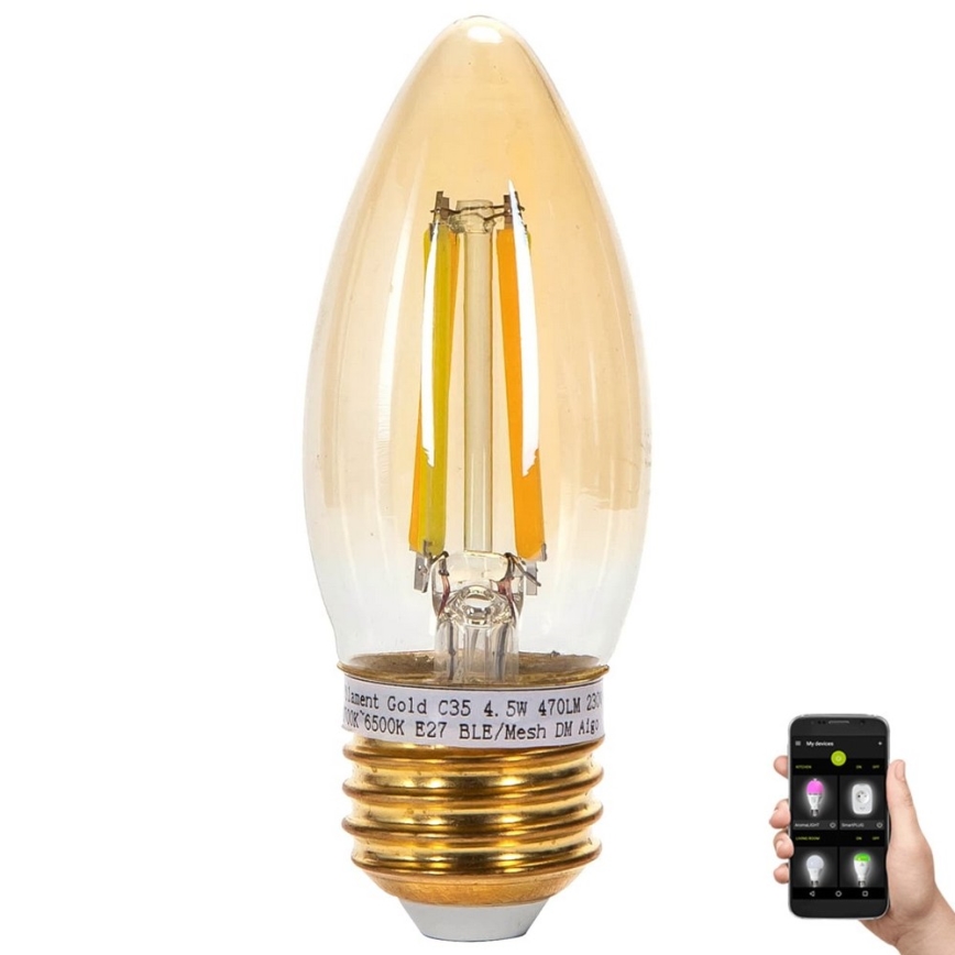 LED Димируема крушка FILAMENT MESH Smart C35 E27/4,5W/230V 2700-6500K - Aigostar