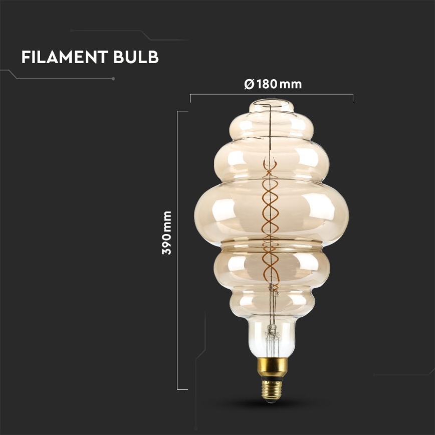 LED Димируема крушка FILAMENT S200 E27/8W/230V 1800K