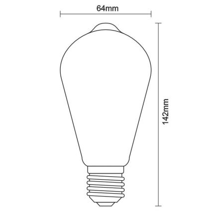 LED Димируема крушка FILAMENT ST64 E27/11W/230V 3000K