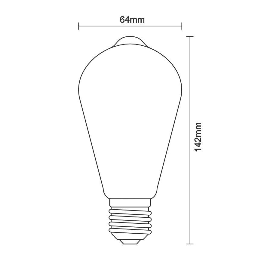 LED Димируема крушка FILAMENT ST64 E27/11W/230V 3000K