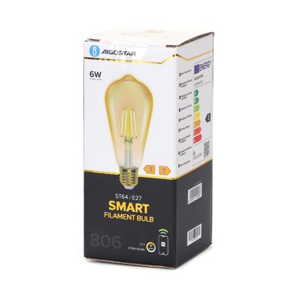 LED Димируема крушка FILAMENT ST64 E27/6W/230V 2700-6500K Wi-Fi - Aigostar