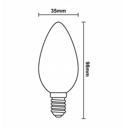 LED Димируема крушка FILAMENT VINTAGE C35 E14/6W/230V 2000K