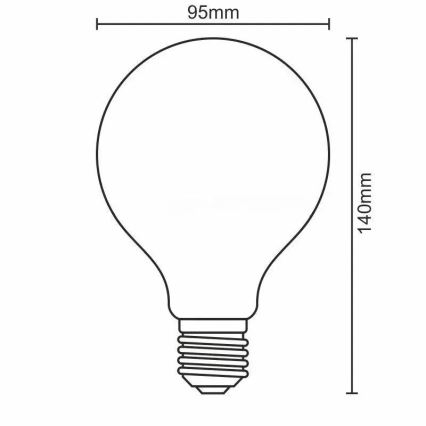 LED Димируема крушка FILAMENT VINTAGE G95 E27/12W/230V 2000K