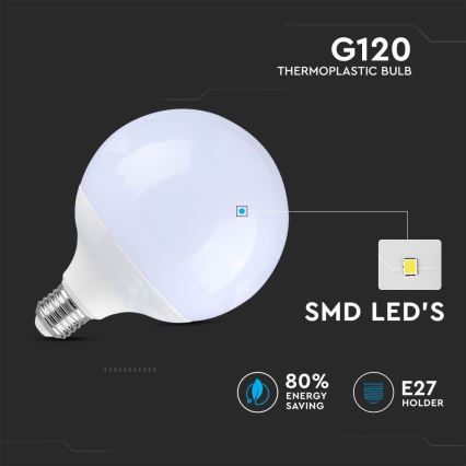 LED Димируема крушка G120 E27/13W/230V 6400K