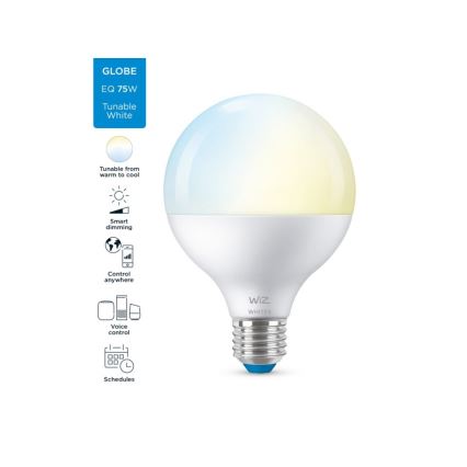 LED Димируема крушка G95 E27/11W/230V 2700-6500K CRI 90 Wi-Fi - WiZ