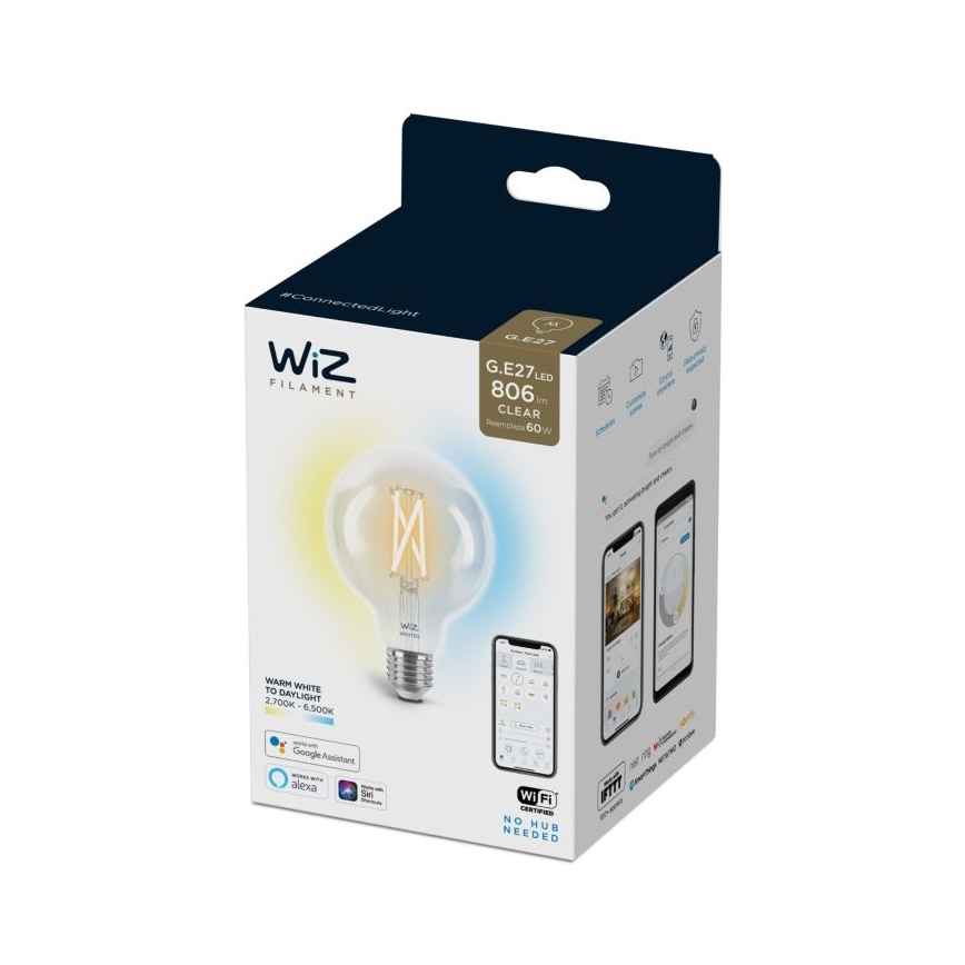LED Димируема крушка FILAMENT G95 E27/6,7W/230V 2700-6500K CRI 90 Wi-Fi - WiZ