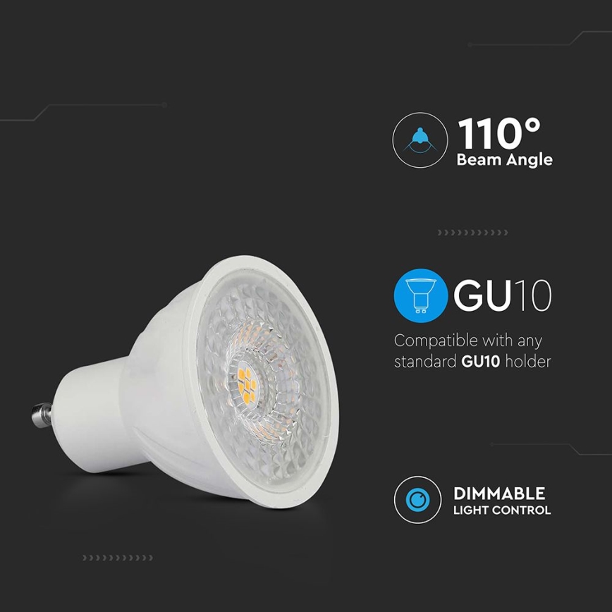 LED Димируема крушка GU10/6W/230V 3000K 110°
