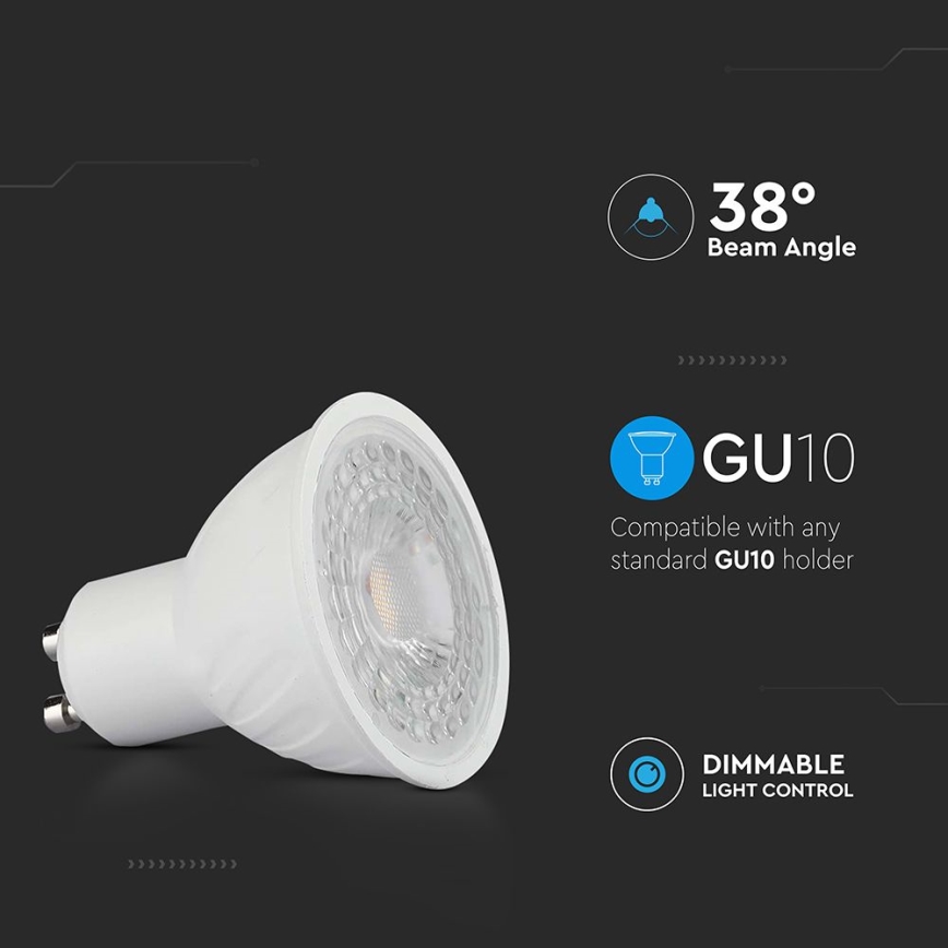 LED Димируема крушка GU10/6W/230V 6500K 38°