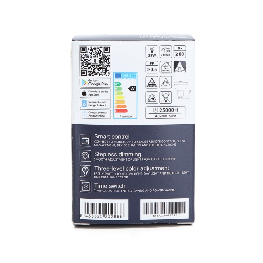 LED Димируема крушка GU10/7W/230V 3000-6500K Wi-Fi - Aigostar
