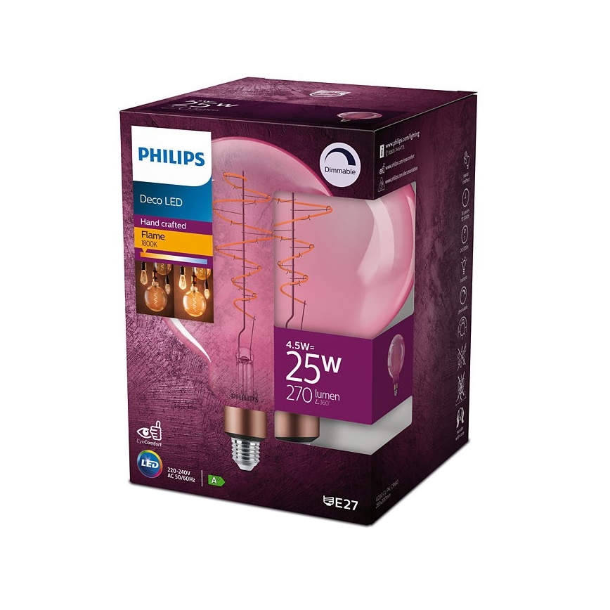 LED Димируема крушка Philips DECO G200 E27/4,5W/230V 1800K