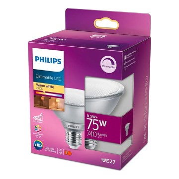 LED димируема крушка Philips E27/9,5W/230V 2700K