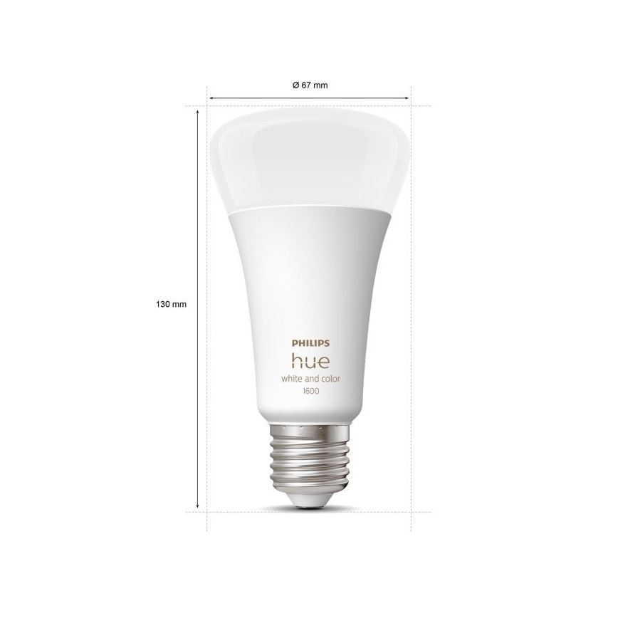 LED Димируема крушка Philips Hue White And Color Ambiance A67 E27/13,5W/230V 2000-6500K
