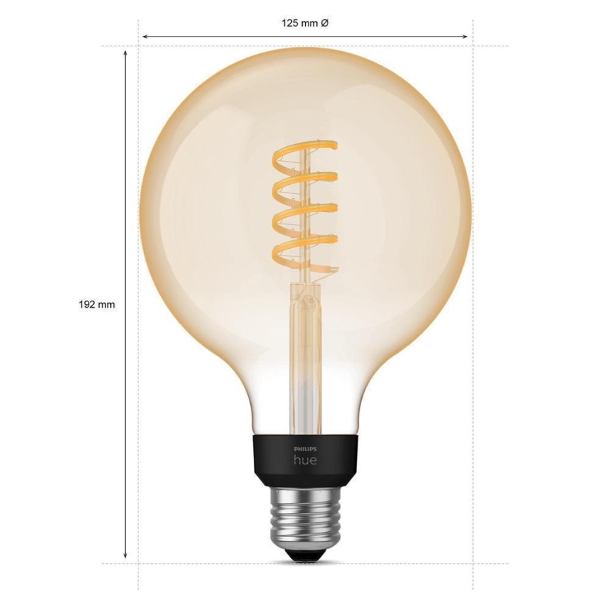 LED Димируема крушка Philips Hue WHITE AMBIANCE G125 E27/7W/230V 2200-4500K