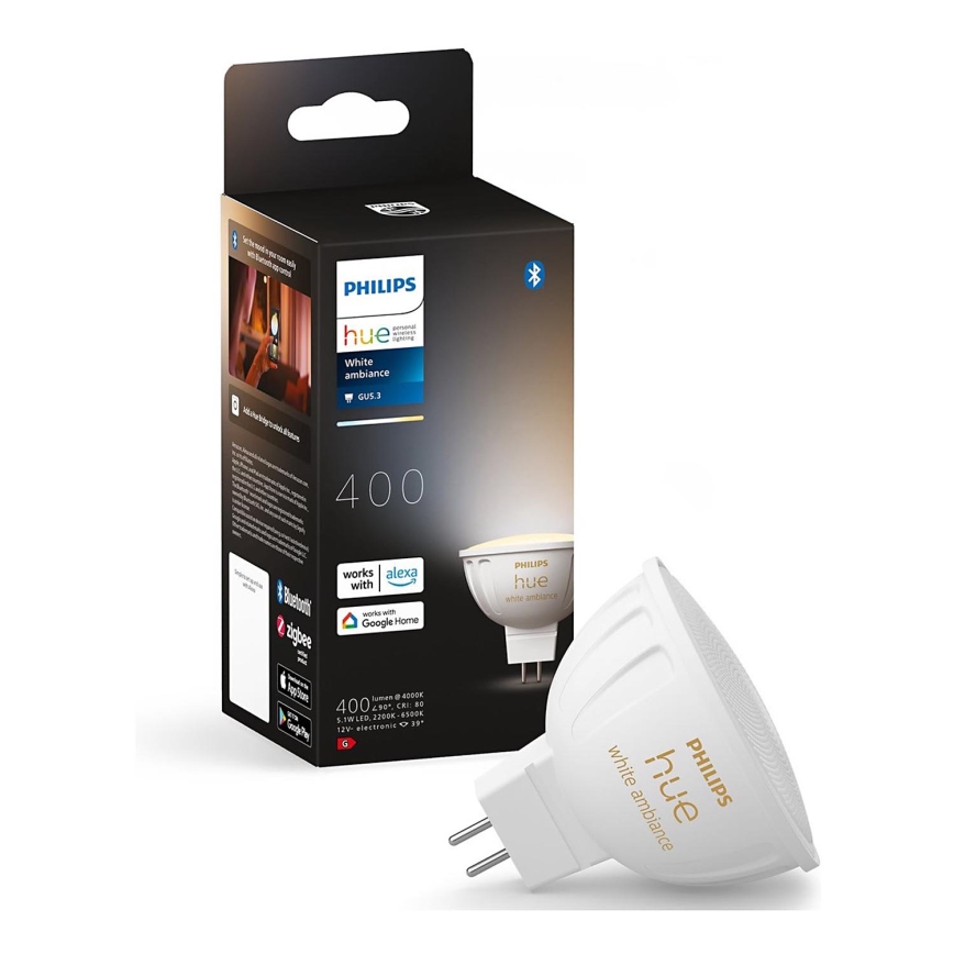 LED Димируема крушка Philips Hue White Ambiance GU5,3/MR16/5,1W/12V 2200-6500K