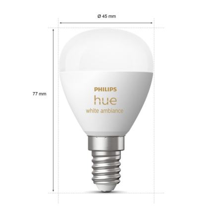 LED Димируема крушка Philips Hue WHITE AMBIANCE P45 E14/5,1W/230V 2200-6500K