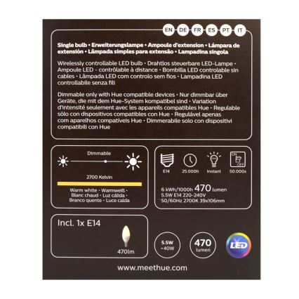 LED Димируема крушка Philips Hue WHITE E14/5,5W/230V 2700K