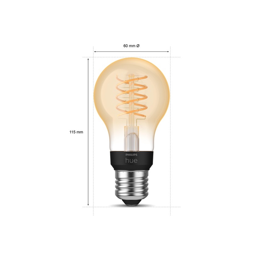 LED Димируема крушка Philips Hue WHITE FILAMENT A60 E27/7W/230V 2100K