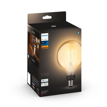 LED Димируема крушка Philips Hue WHITE FILAMENT G125 E27/7W/230V 2100K