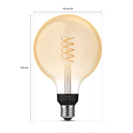 LED Димируема крушка Philips Hue WHITE FILAMENT G125 E27/7W/230V 2100K