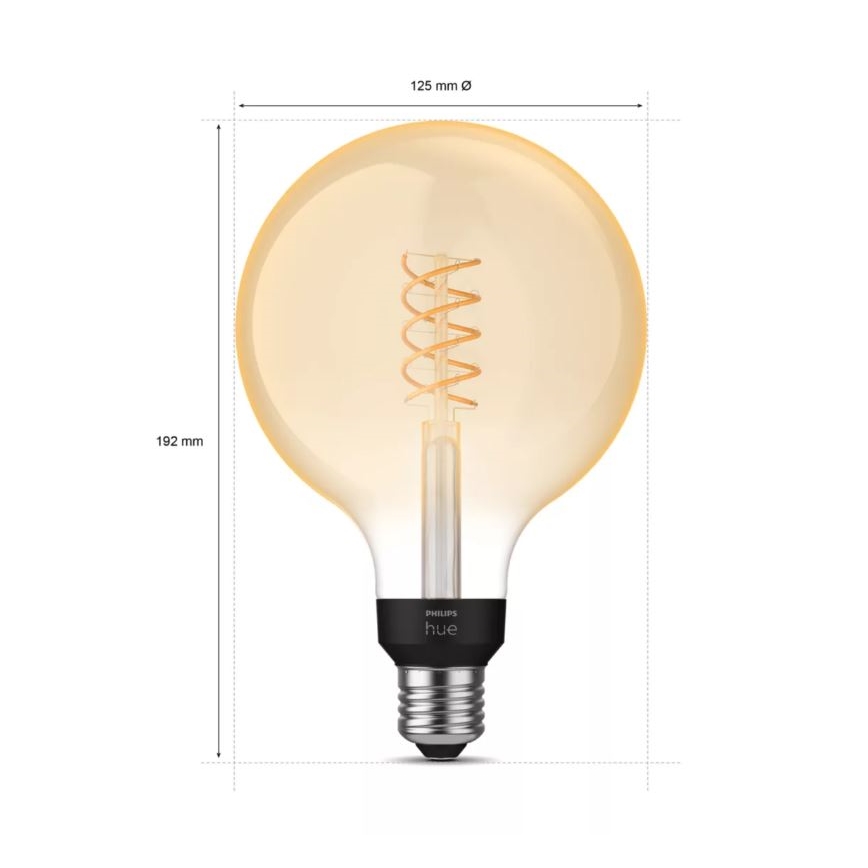 LED Димируема крушка Philips Hue WHITE FILAMENT G125 E27/7W/230V 2100K
