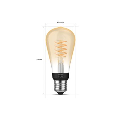 LED Димируема крушка Philips Hue WHITE FILAMENT ST64 E27/7W/230V 2100K