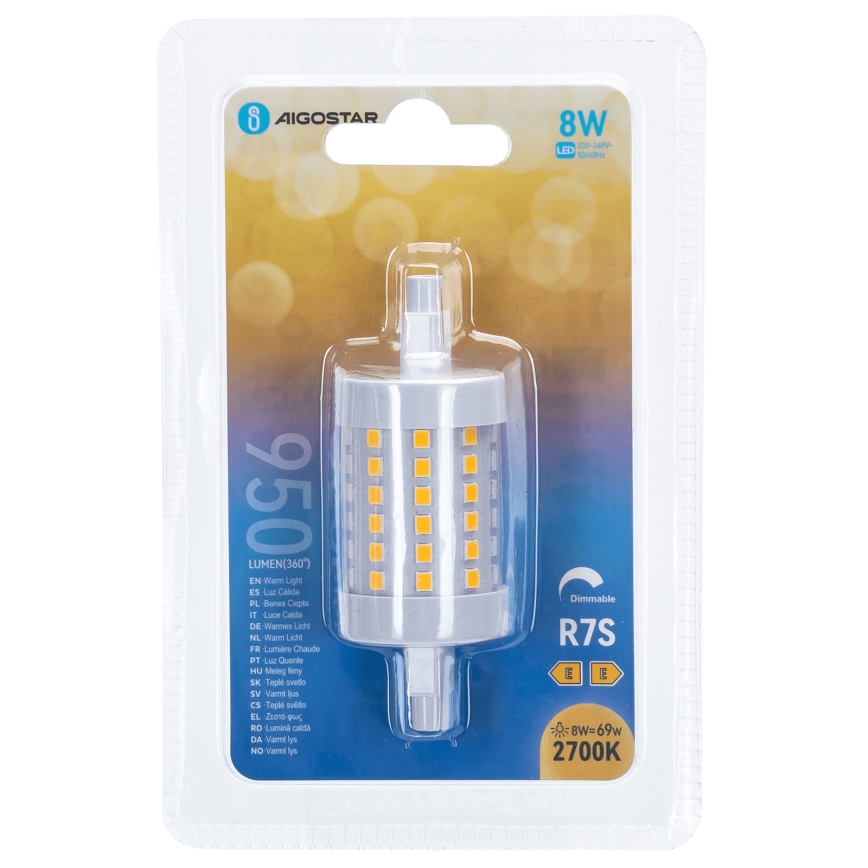LED Димируема крушка R7s/8W/230V 2700K - Aigostar