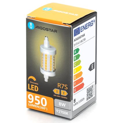 LED Димируема крушка R7s/8W/230V 2700K - Aigostar