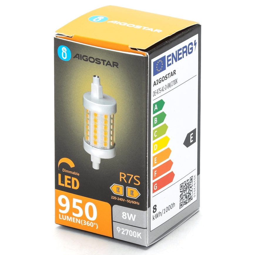 LED Димируема крушка R7s/8W/230V 2700K - Aigostar