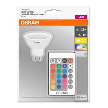 LED Димируема крушка RGB GU10/4,5W/230V - Osram