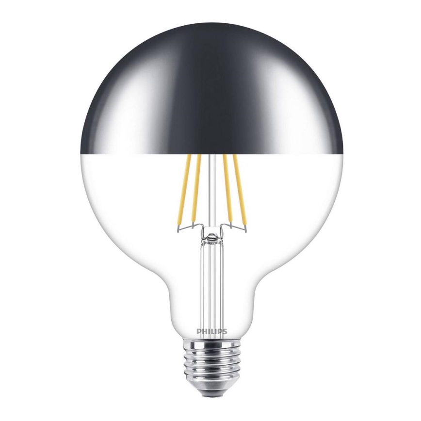 LED Димируема крушка с огледална сферична капачка DECO Philips G125 E27/7,2W/230V 2700K