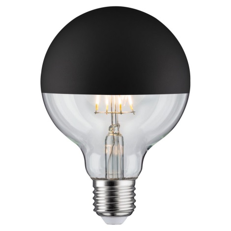 LED Димируема крушка с огледална сферична капачка GLOBE G95 E27/6,5W/230V 2700K черна - Paulmann 28676