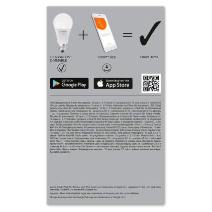 LED Димируема крушка SMART+ E27/14W/230V 2,700K Wi-Fi - Ledvance