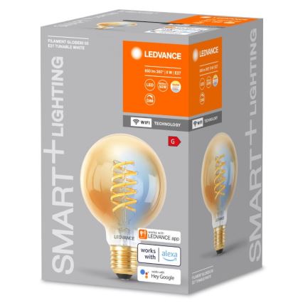 LED Димируема крушка SMART+ FILAMENT GLOBE G80 E27/8W/230V 2200-5000K Wi-Fi - Ledvance