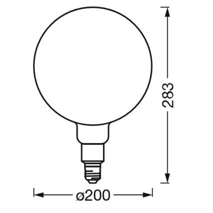 LED Димируема крушка SMART+ GLOBE G200 E27/6W/230V 2500K Wi-Fi - Ledvance