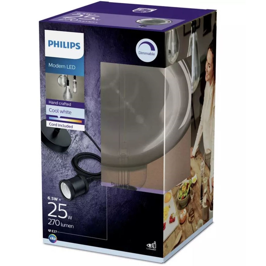 LED Димируема крушка SMOKY VINTAGE Philips E27/6,5W/230V 4000K