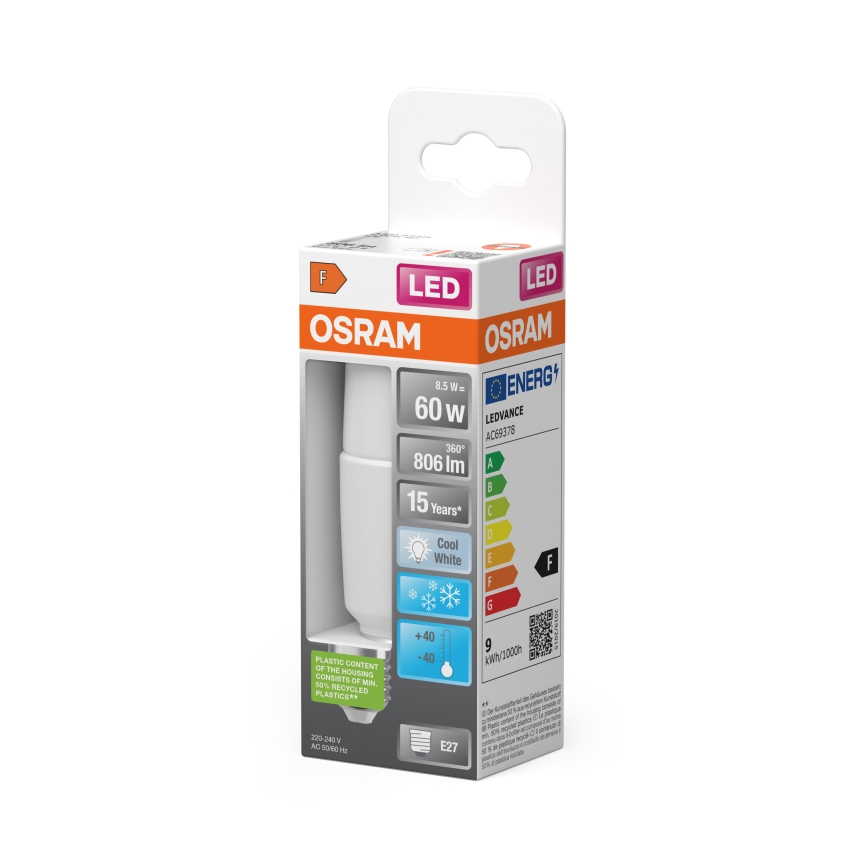 LED димируема крушка STICK E27/8,5W/230V 4000K - Osram