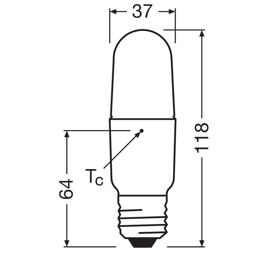 LED димируема крушка STICK E27/8,5W/230V 4000K - Osram