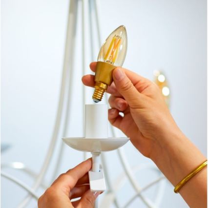 LED Димируема крушка VINTAGE FILAMENT C35 E14/4,9W/230V 2000-5000K CRI 90 Wi-Fi - WiZ