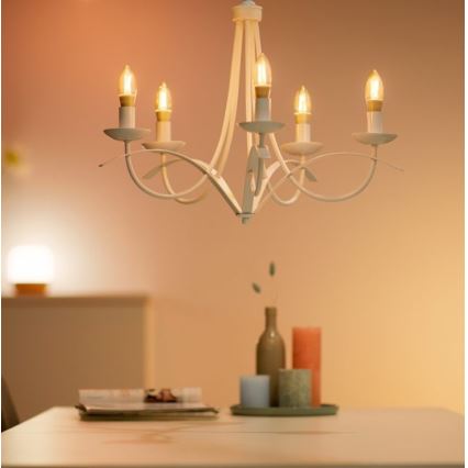 LED Димируема крушка VINTAGE FILAMENT C35 E14/4,9W/230V 2000-5000K CRI 90 Wi-Fi - WiZ