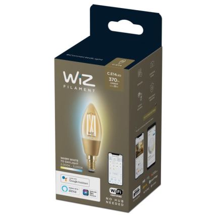 LED Димируема крушка VINTAGE FILAMENT C35 E14/4,9W/230V 2000-5000K CRI 90 Wi-Fi - WiZ