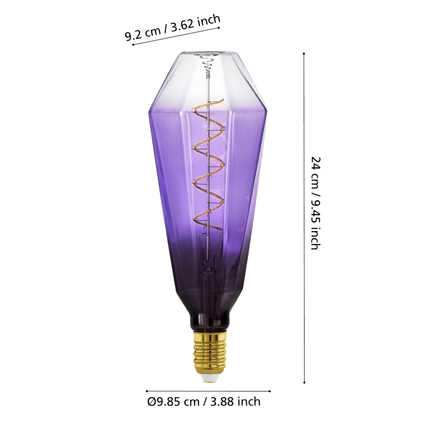 LED димируема крушка VINTAGE E27/4W/230V 1800K лилава - Eglo 110237