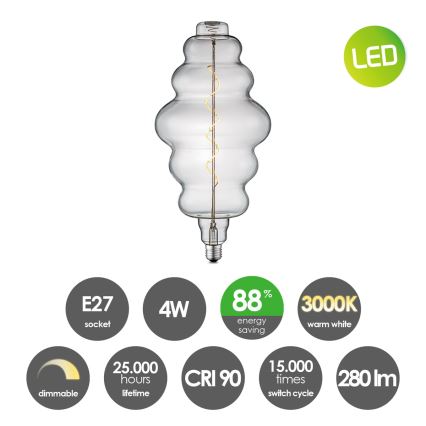 LED Димируема крушка VINTAGE EDISON E27/4W/230V 3000K CRI 90