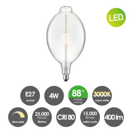 LED Димируема крушка VINTAGE EDISON E27/4W/230V 3000K