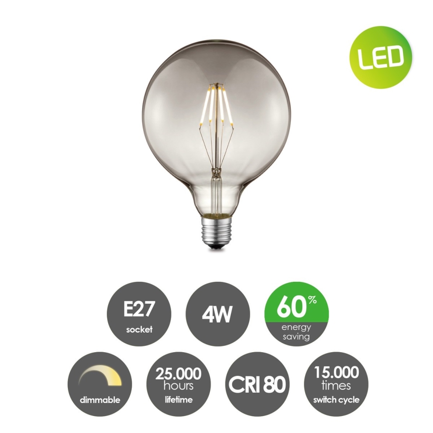 LED Димируема крушка VINTAGE EDISON G125 E27/4W/230V 2700K