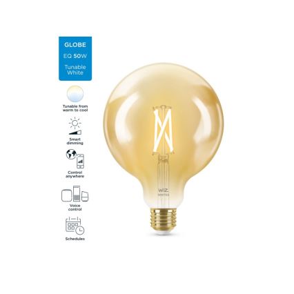 LED Димируема крушка VINTAGE FILAMENT G125 E27/6,7W/230V 2000-5000K CRI 90 Wi-Fi - WiZ